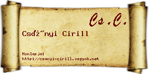 Csányi Cirill névjegykártya